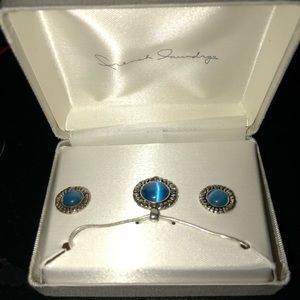 Cute blue set containing earrings and necklace